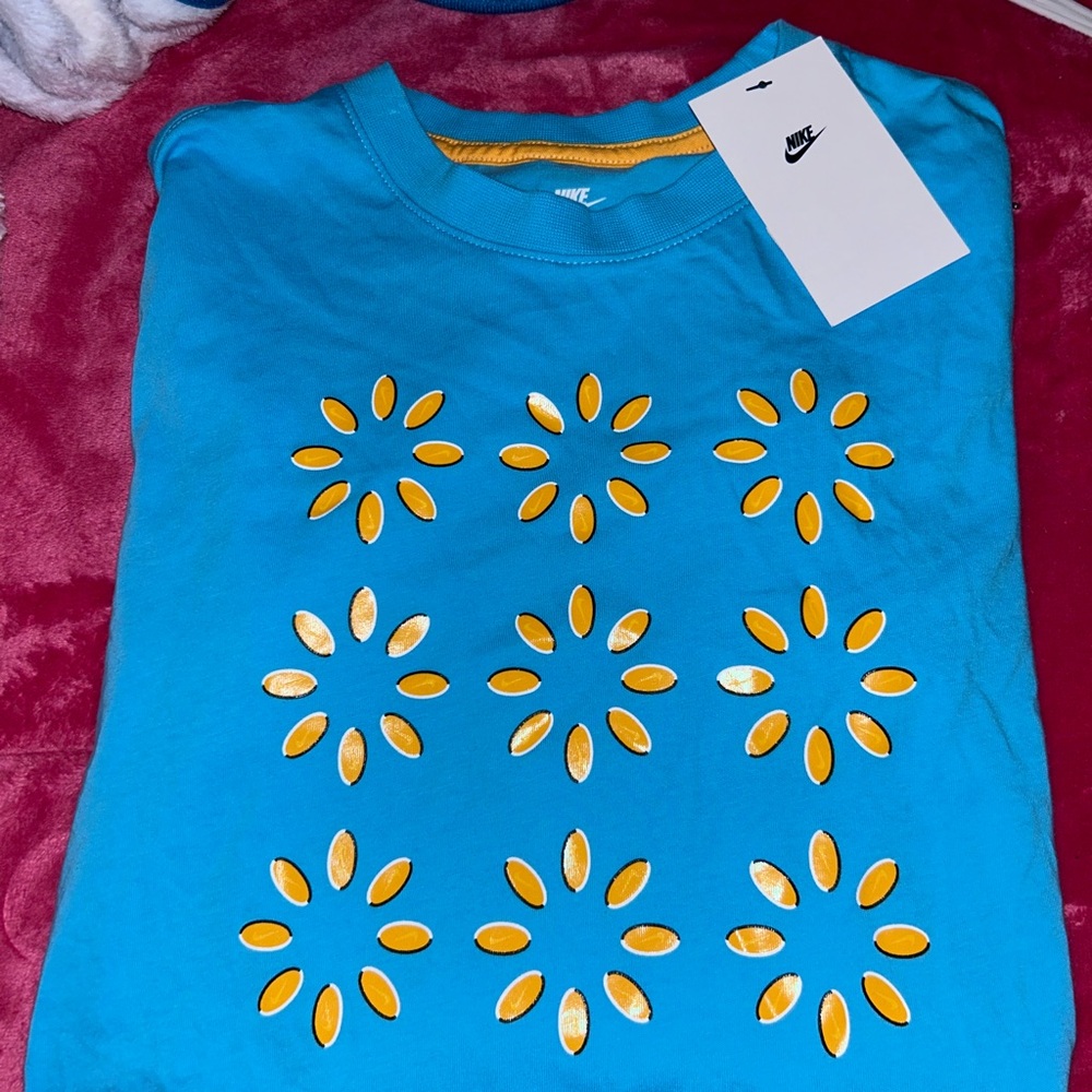 Nike Blue and Yellow Graphic Tee